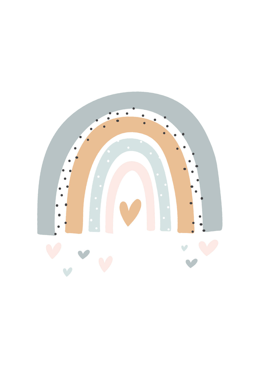 Lámina infantil arcoiris gris