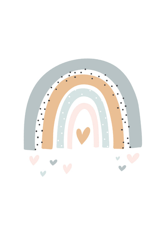 Lámina infantil arcoiris gris