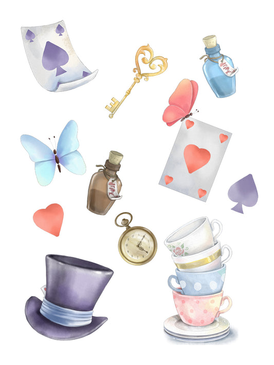 Lámina infantil objetos Alicia