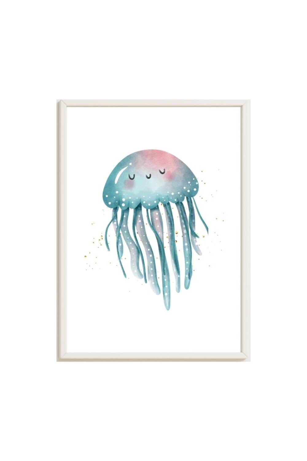 Cuadro infantil  medusa azul