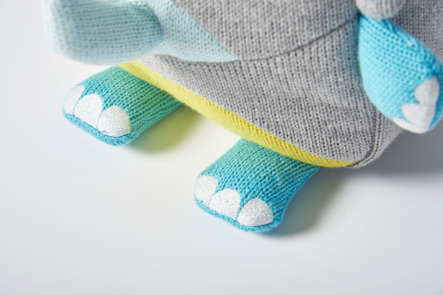 Mochila infantil algodón dinosaurio gris y azul
