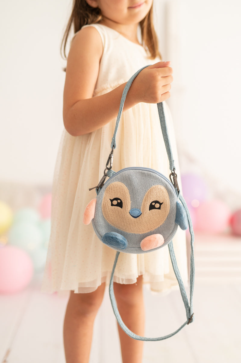 Bolso infantil pingüino azul