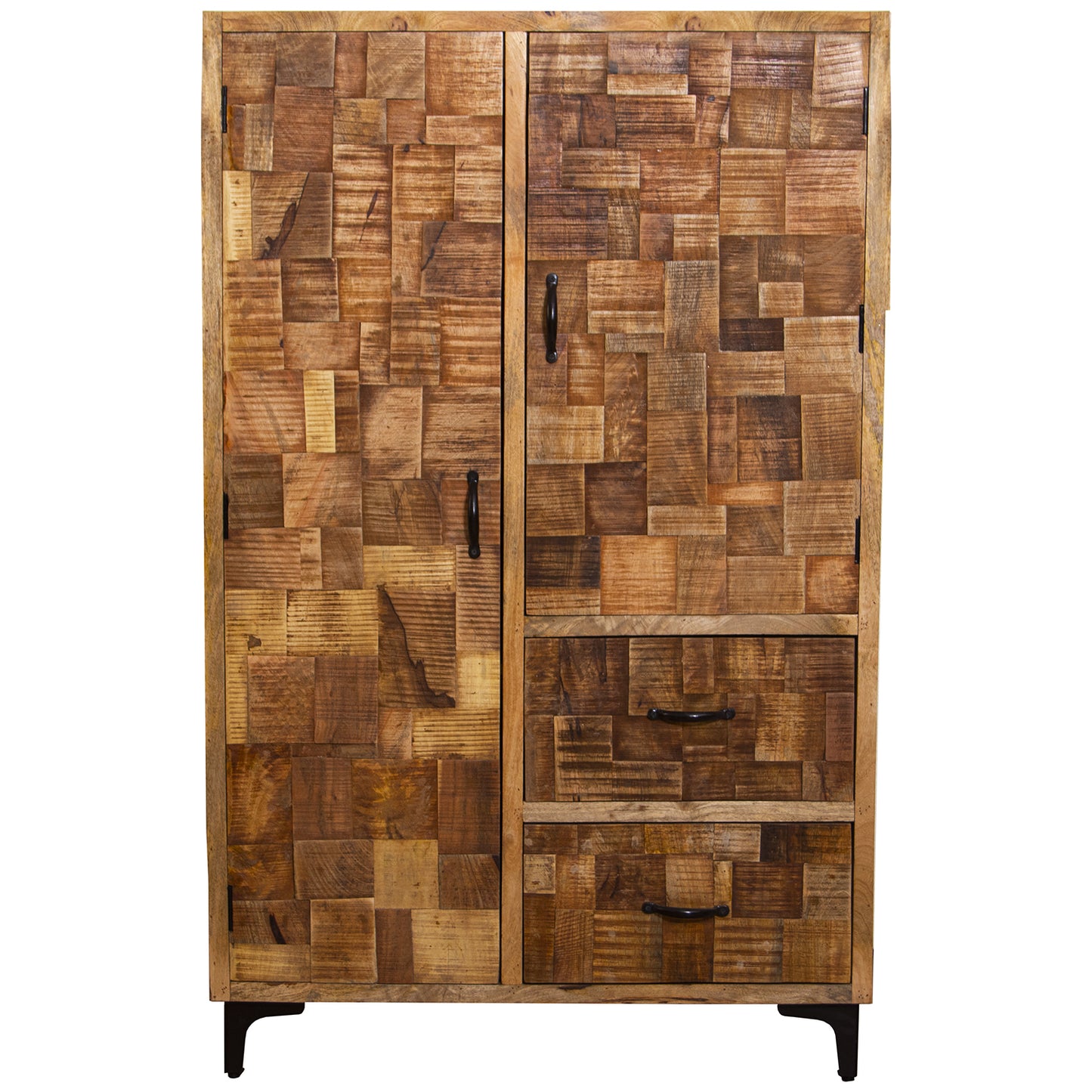 ARMARIO 2 PUERTAS+2 CAJONES MA DERA MANGO NATURAL