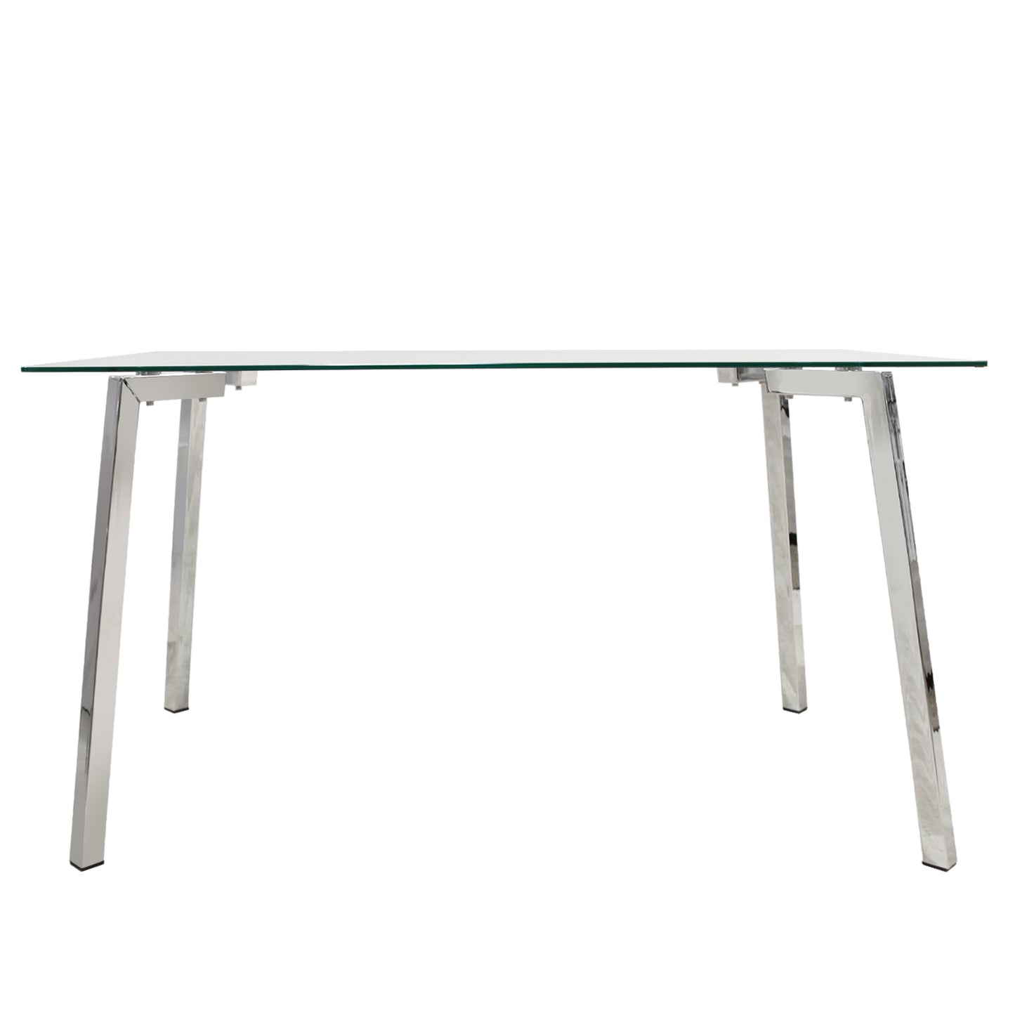 MESA COMEDOR METAL/CRISTAL+909 77: PATAS: ACERO INOX.