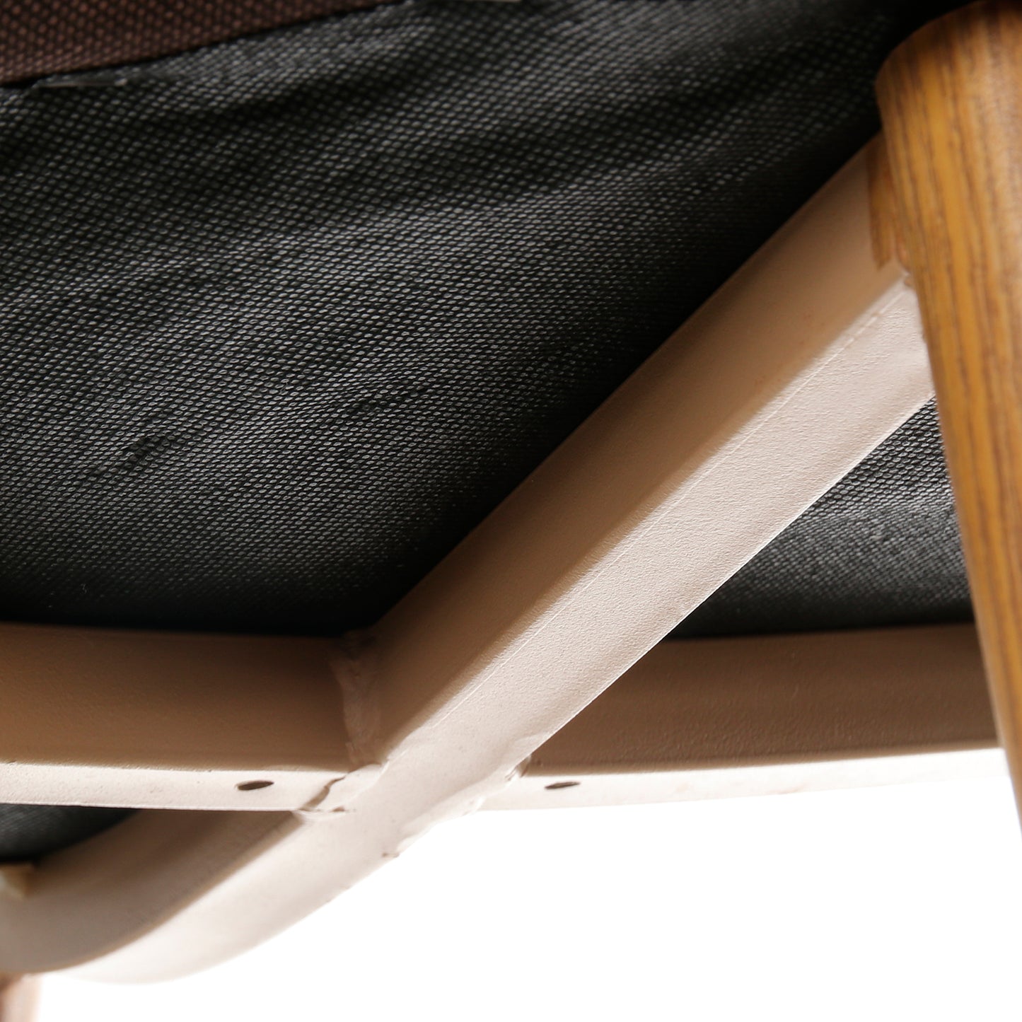 TABURETE TELA CREMA C/PATAS ME TAL ACABADO MADERA