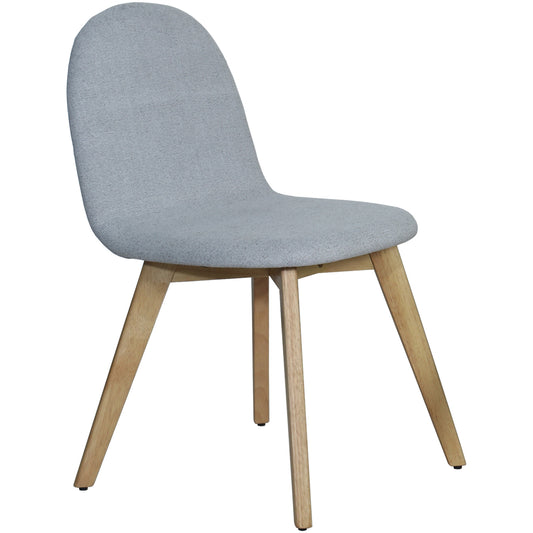 SILLA COMEDOR MADERA COLOR ROB LE TELA GRIS CLARO