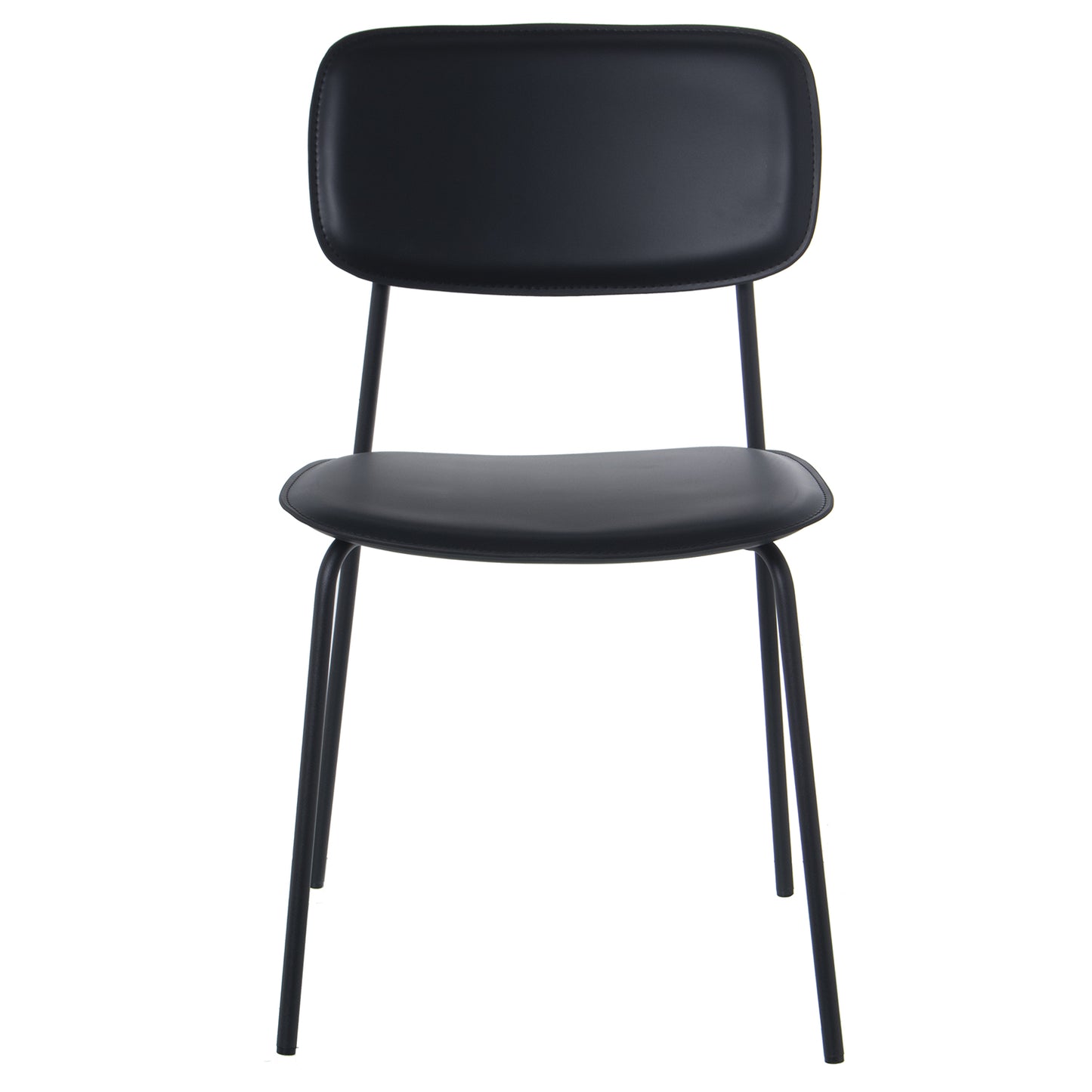 SILLA PU NEGRO PATAS METAL