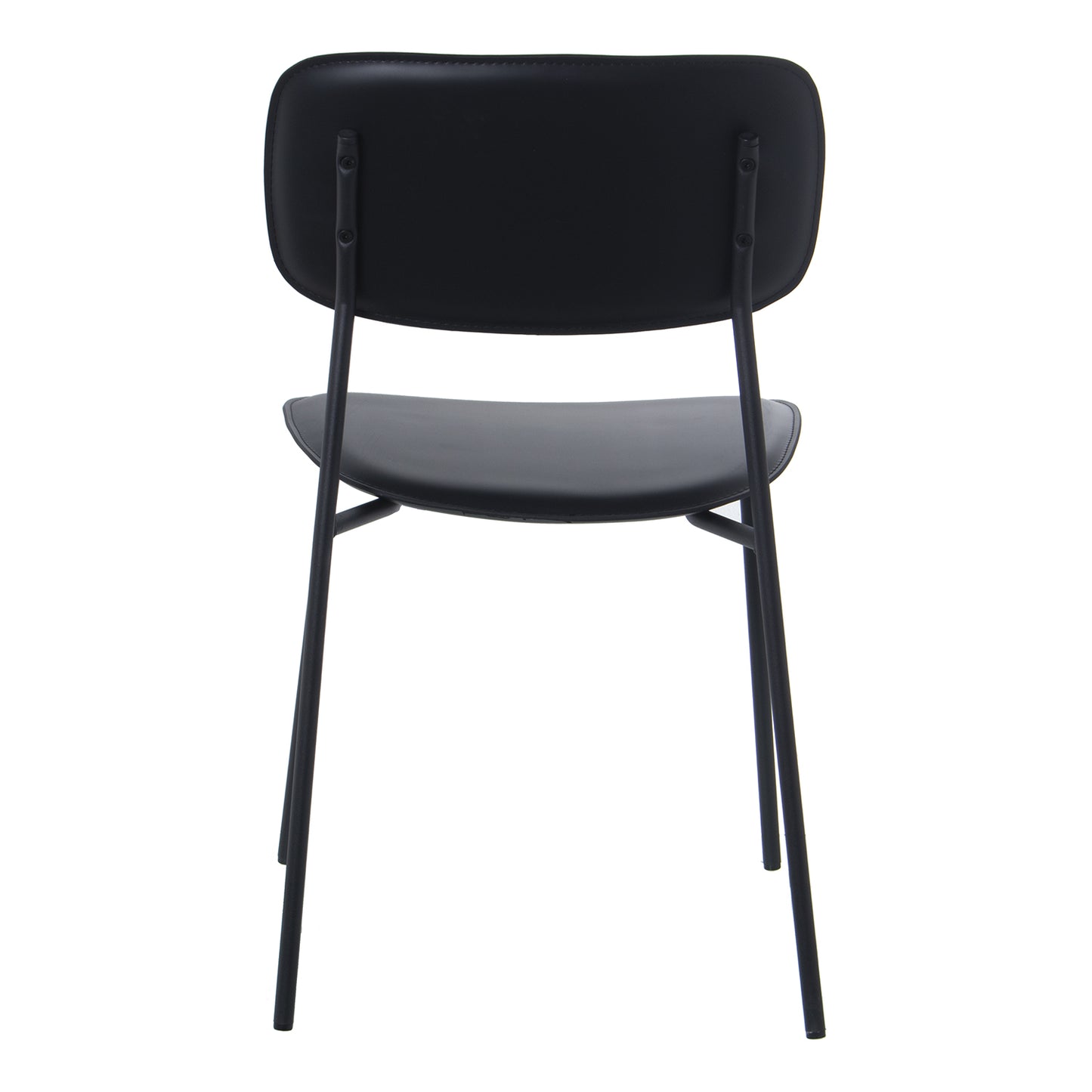 SILLA PU NEGRO PATAS METAL