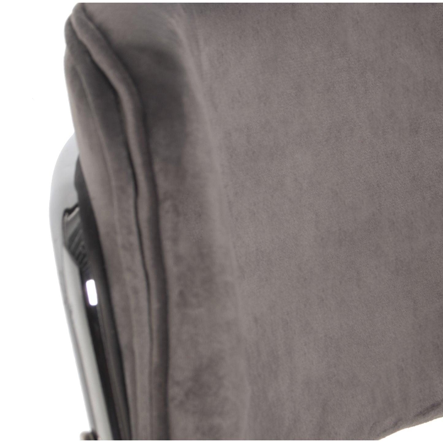 SILLA TERCIOPELO GRIS PATAS ME TAL CROMADO