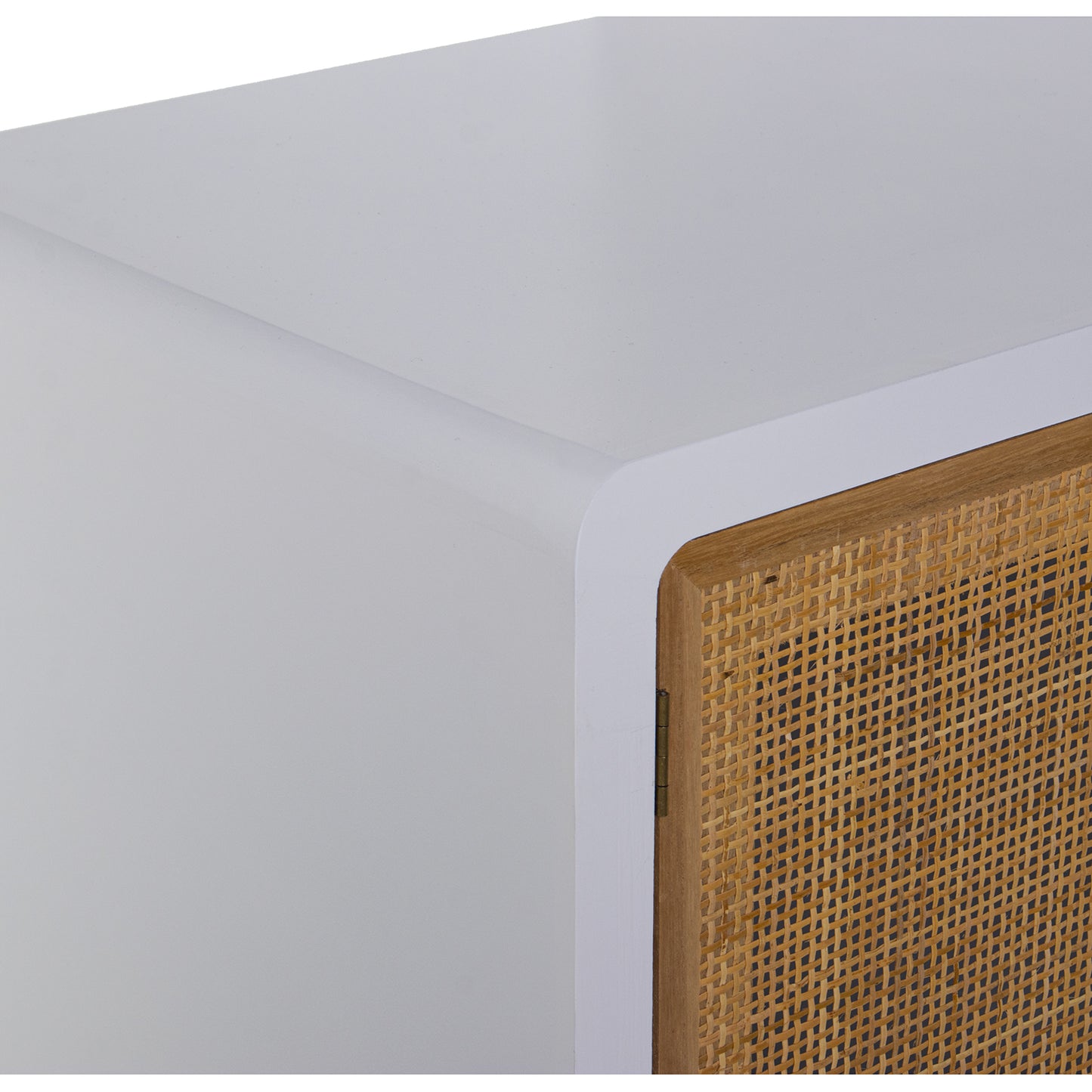 MUEBLE TV MADERA 2 CAJONES+PUE RTA BLANCO/RATAN