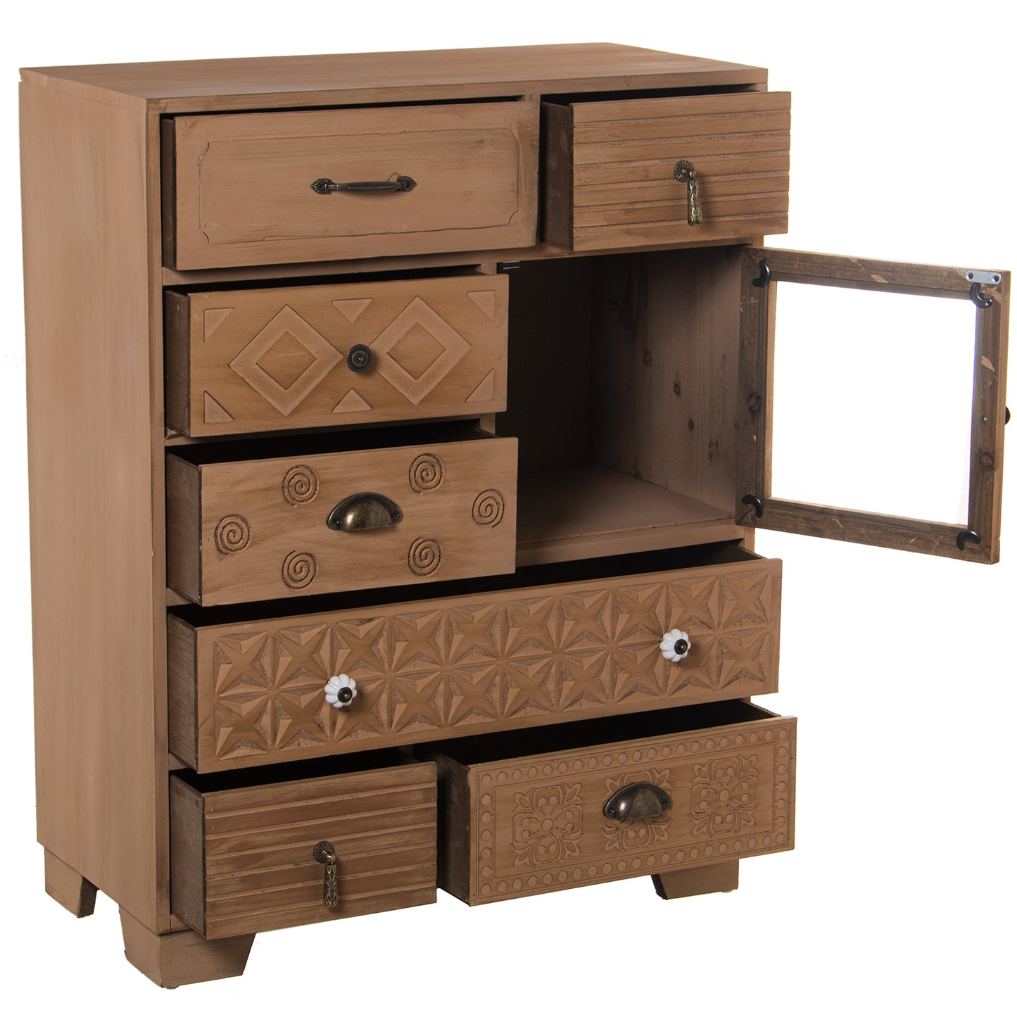 MUEBLE ENTRADA MADERA C/7 CAJO NES+1 PUERTA: TIRADORES HIERR