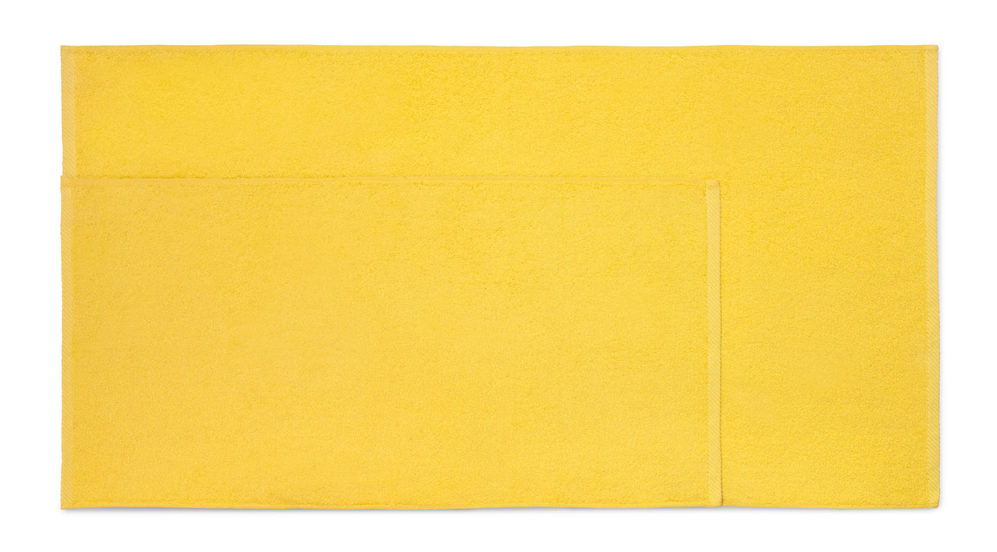 Set 4 Toallas piezas: 2 manos + 2 baño color limón