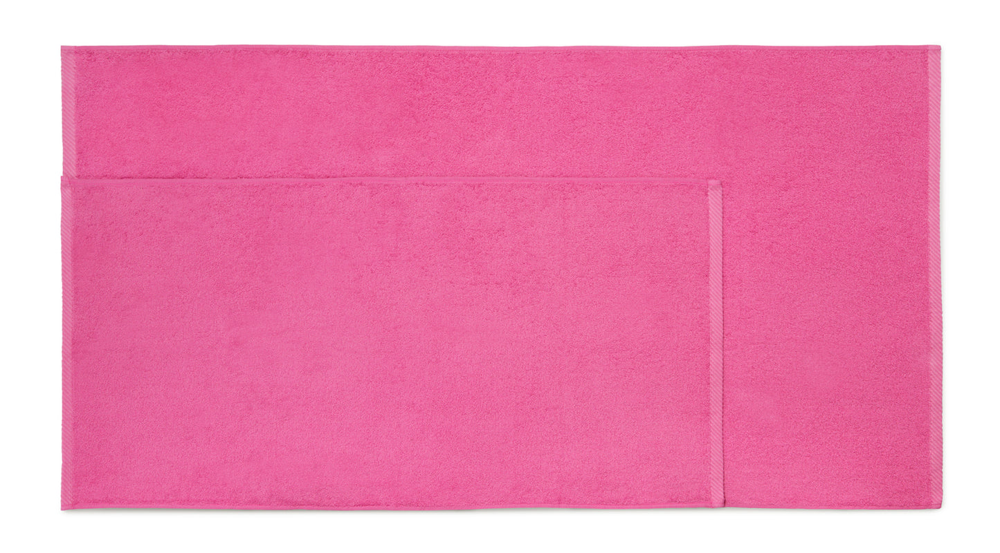 Set 4 Toallas piezas: 2 manos + 2 baño color fresa