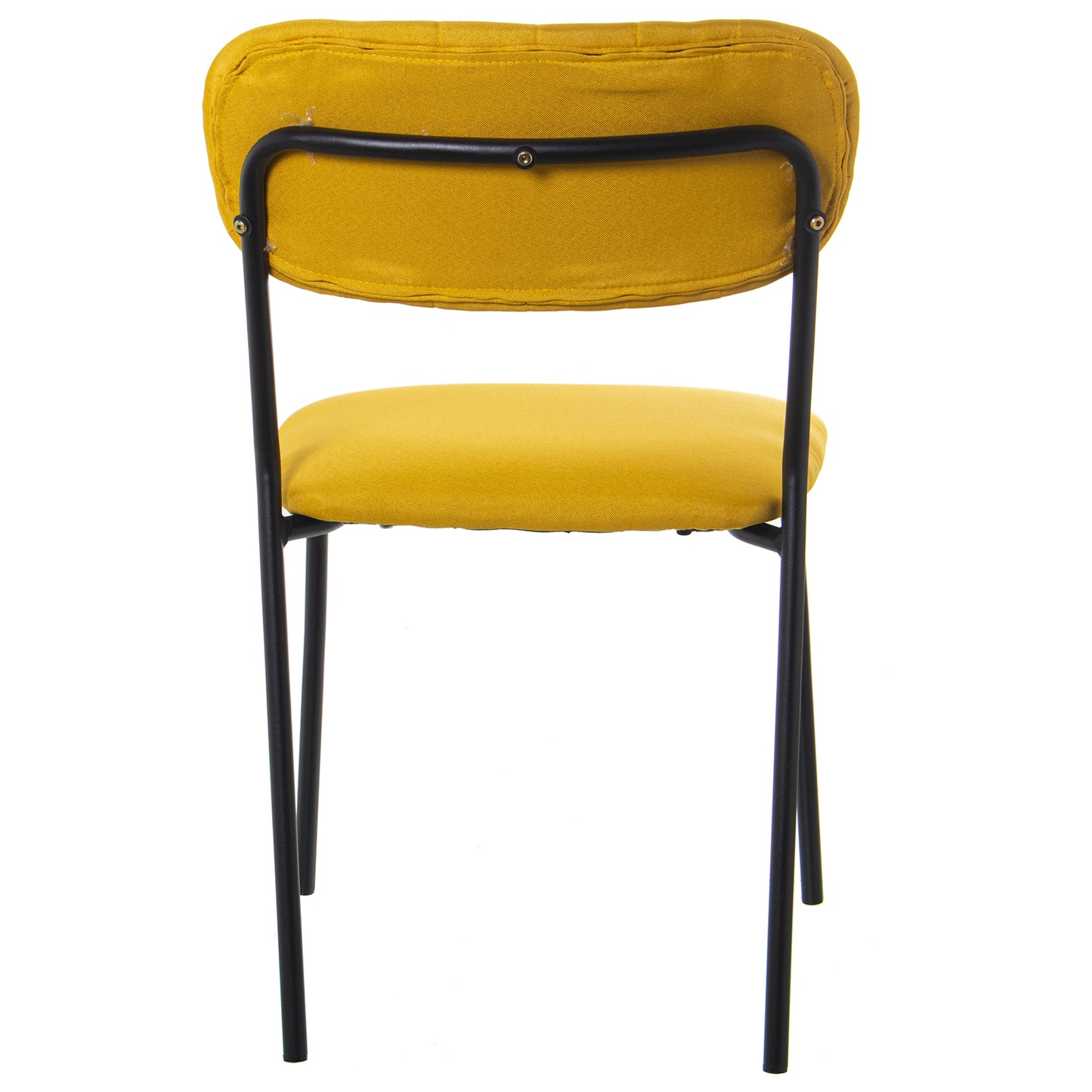 SILLA TAPIZADO TELA MOSTAZA: P ATAS METAL NEGRO