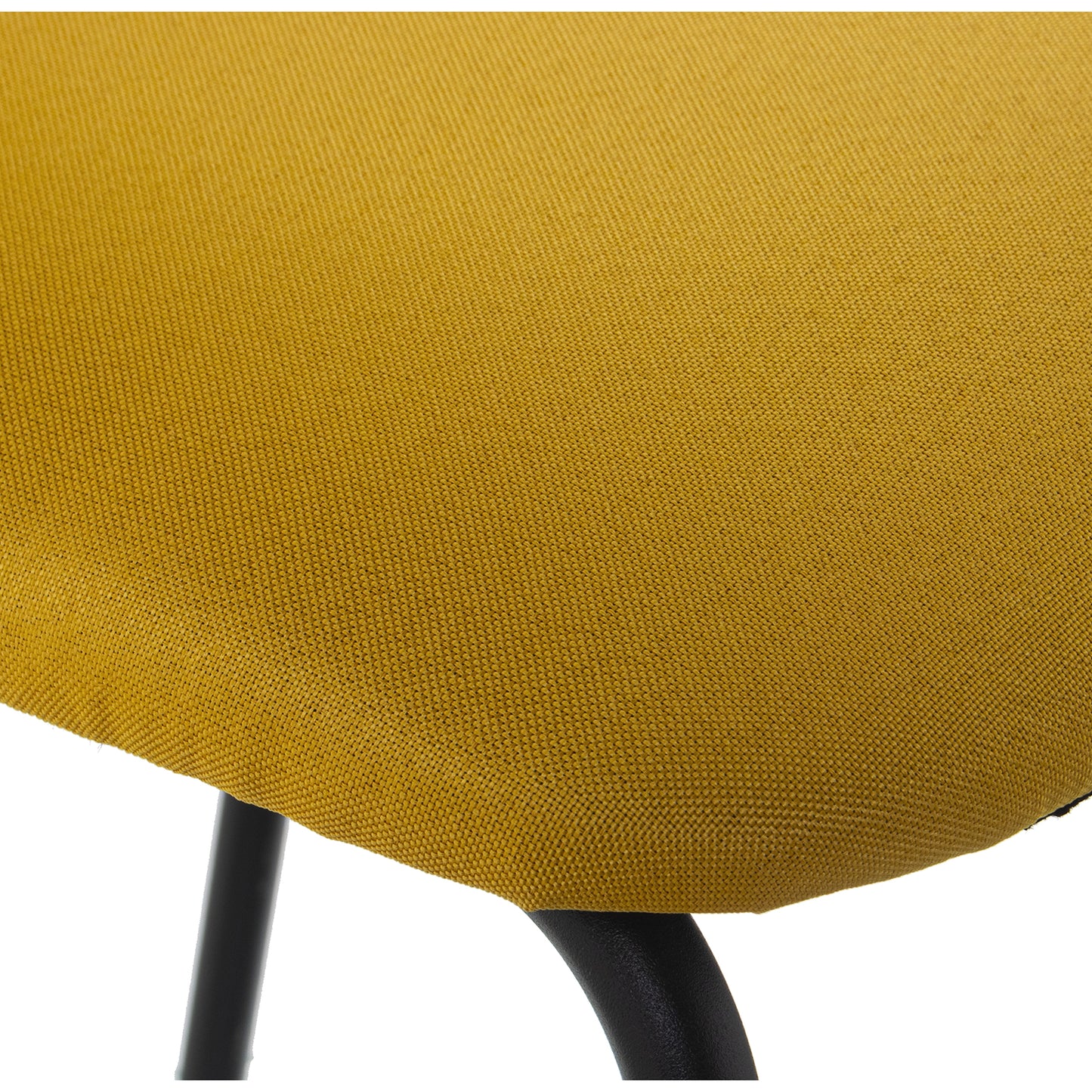 SILLA TAPIZADO TELA MOSTAZA: P ATAS METAL NEGRO