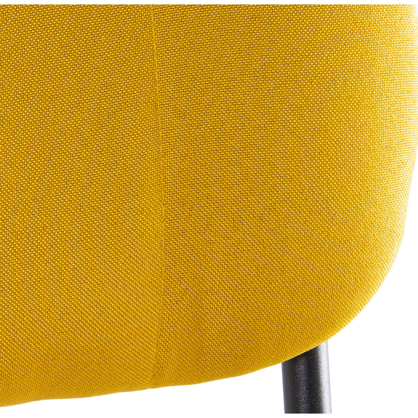 SILLA TAPIZADO TELA MOSTAZA: P ATAS METAL NEGRO