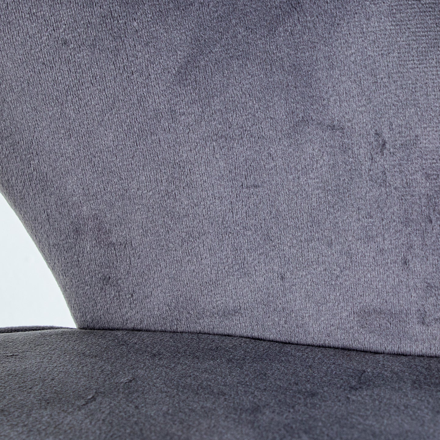 TABURETE TERCIOPELO GRIS PATAS METAL NEGRO