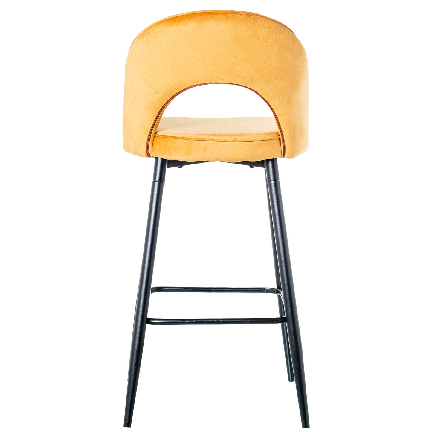 TABURETE TERCIOPELO MOSTAZA PA TAS METAL NEGRO