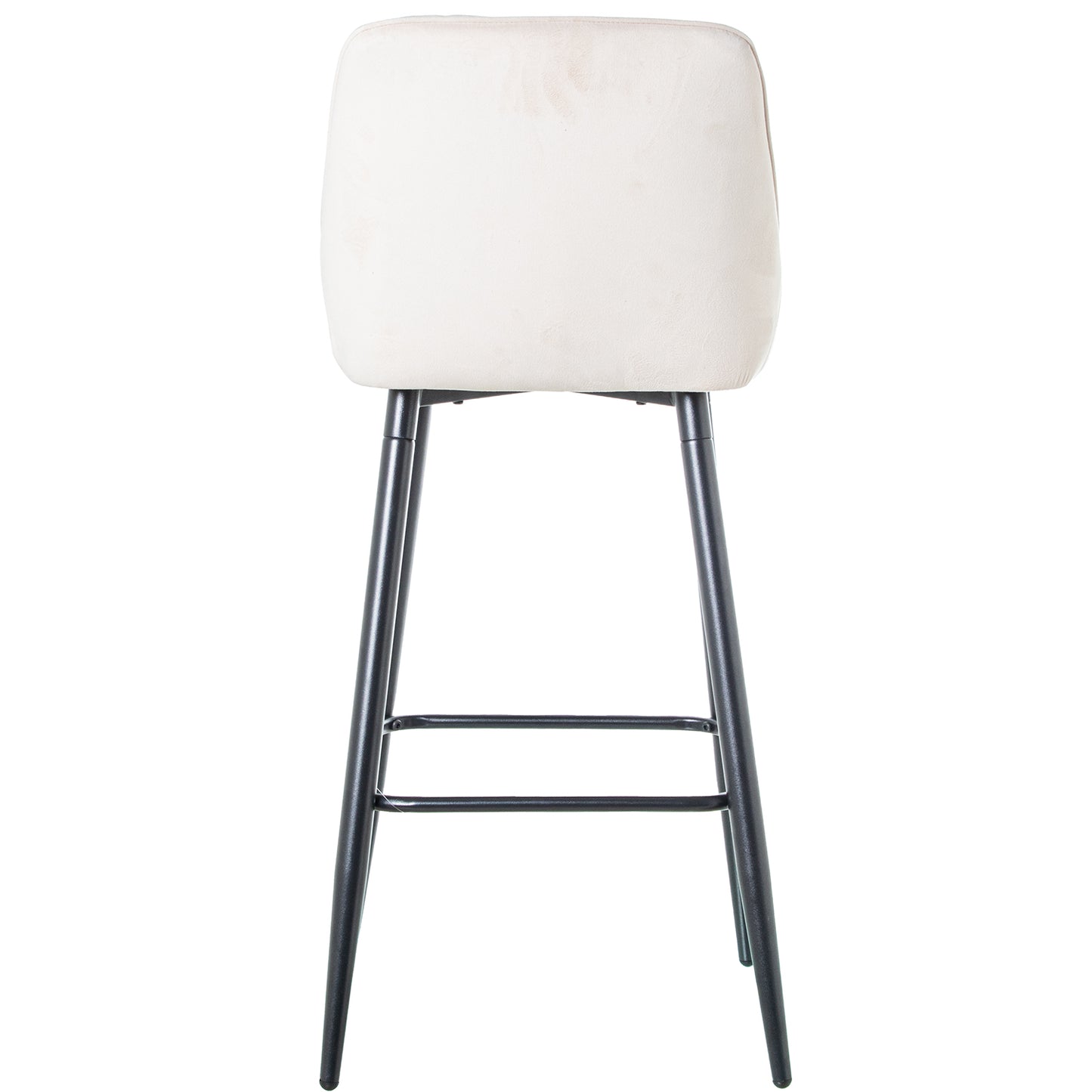 TABURETE TERCIOPELO BEIGE PATA S METAL NEGRO