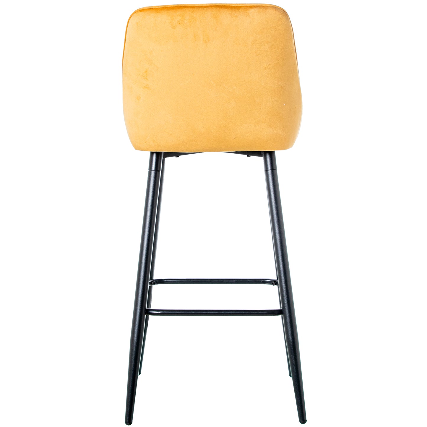 TABURETE TERCIOPELO MOSTAZA PA TAS METAL NEGRO