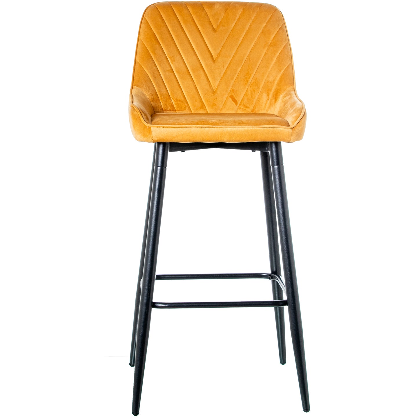 TABURETE TERCIOPELO MOSTAZA PA TAS METAL NEGRO