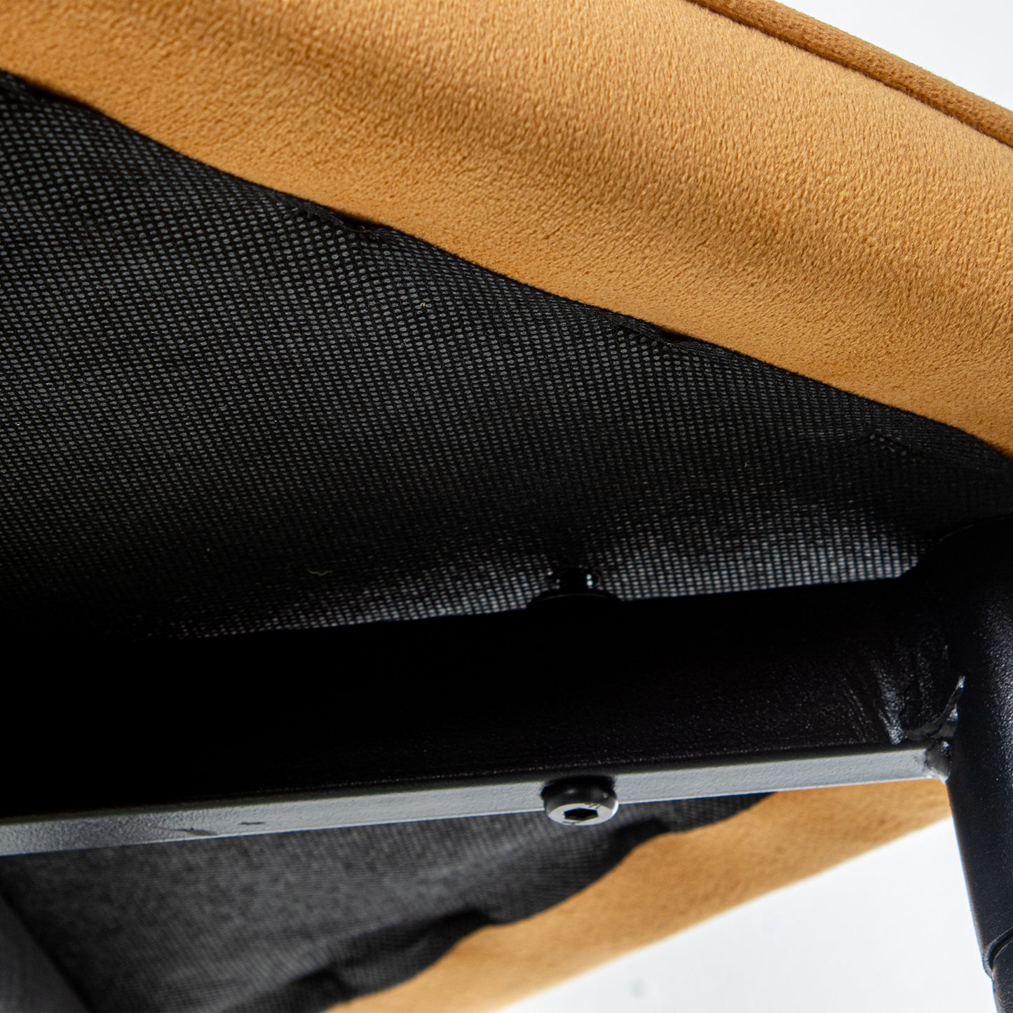 TABURETE TERCIOPELO MOSTAZA PA TAS METAL NEGRO