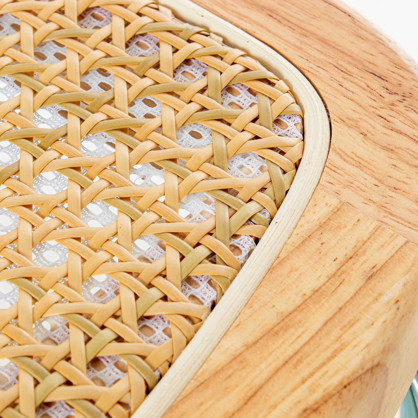 SILLA MADERA/MIMBRE PATAS META L CROMADO