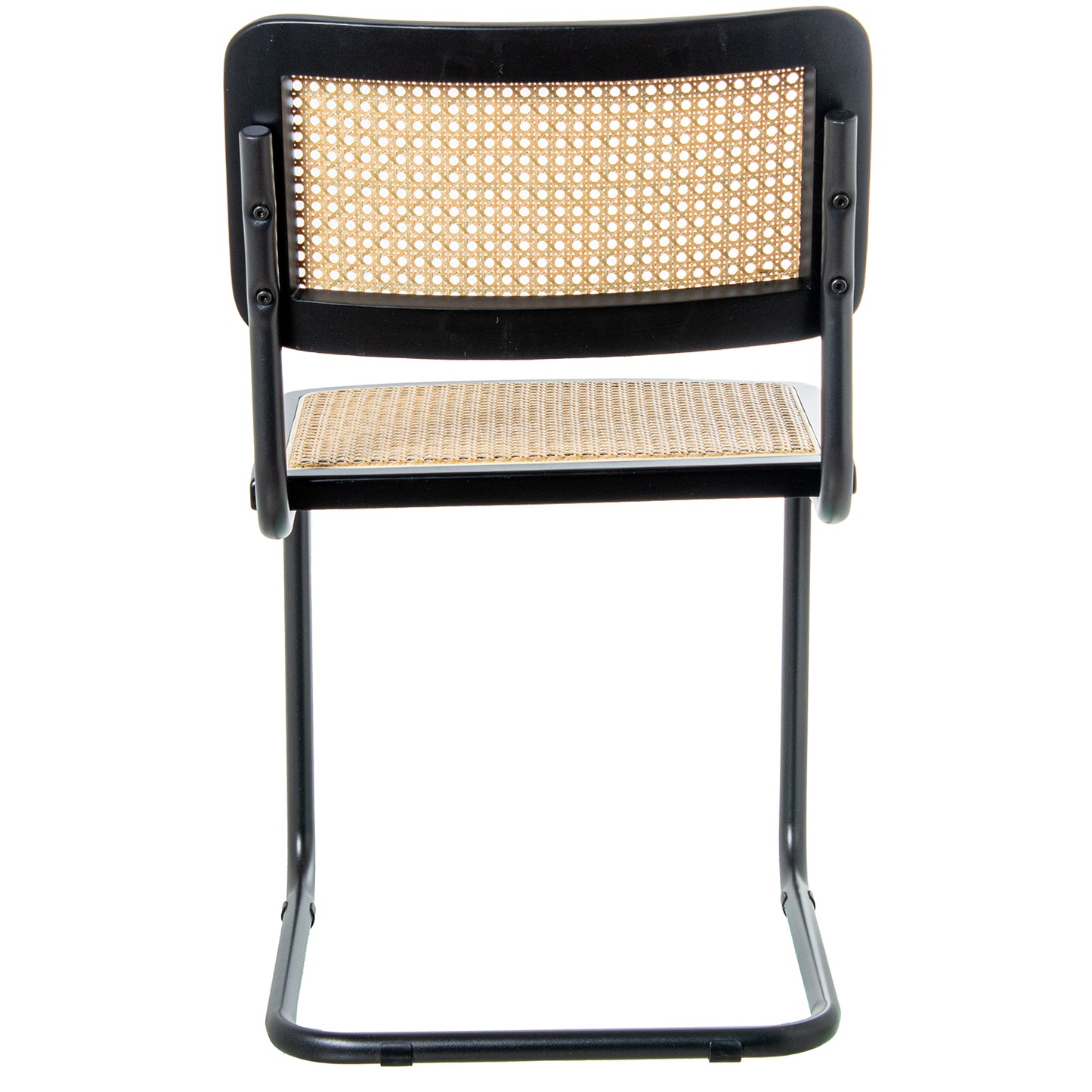 SILLA MADERA/MIMBRE PATAS META L NEGRO