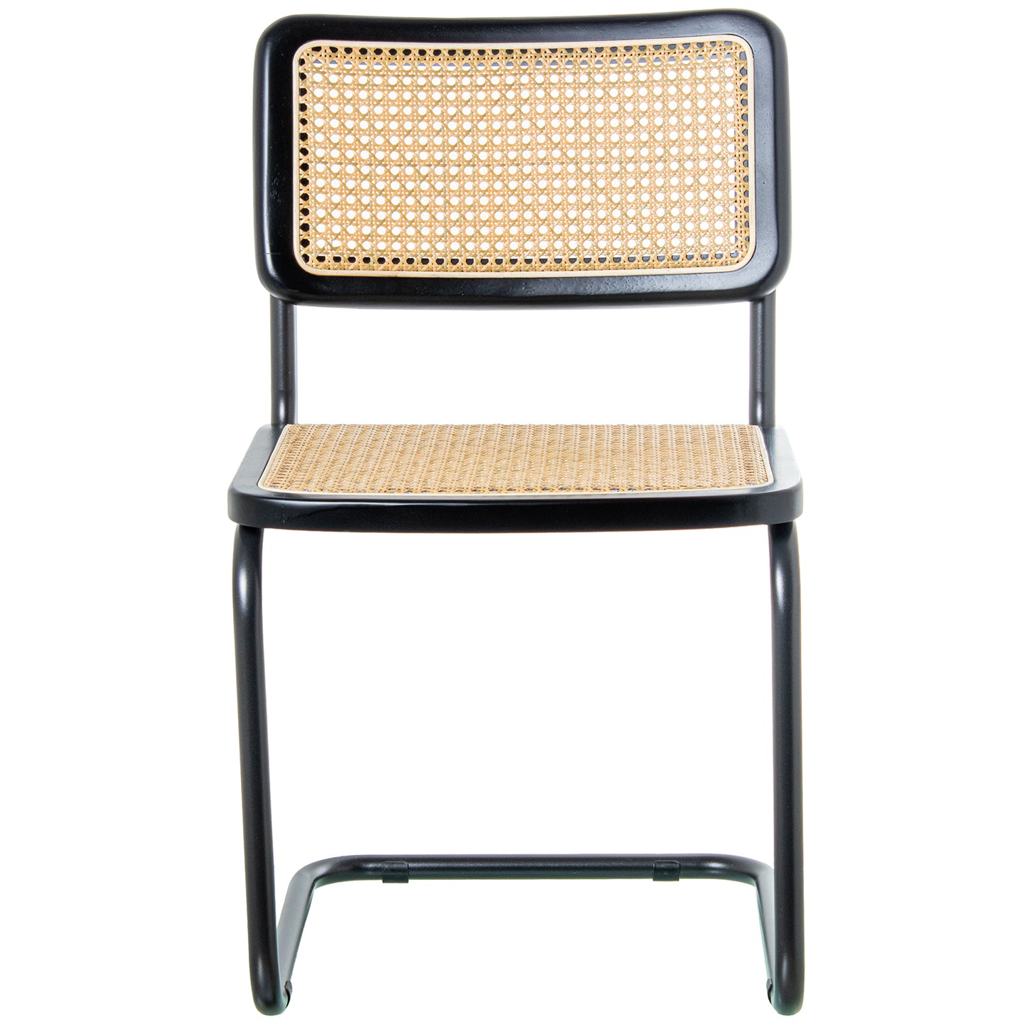 SILLA MADERA/MIMBRE PATAS META L NEGRO