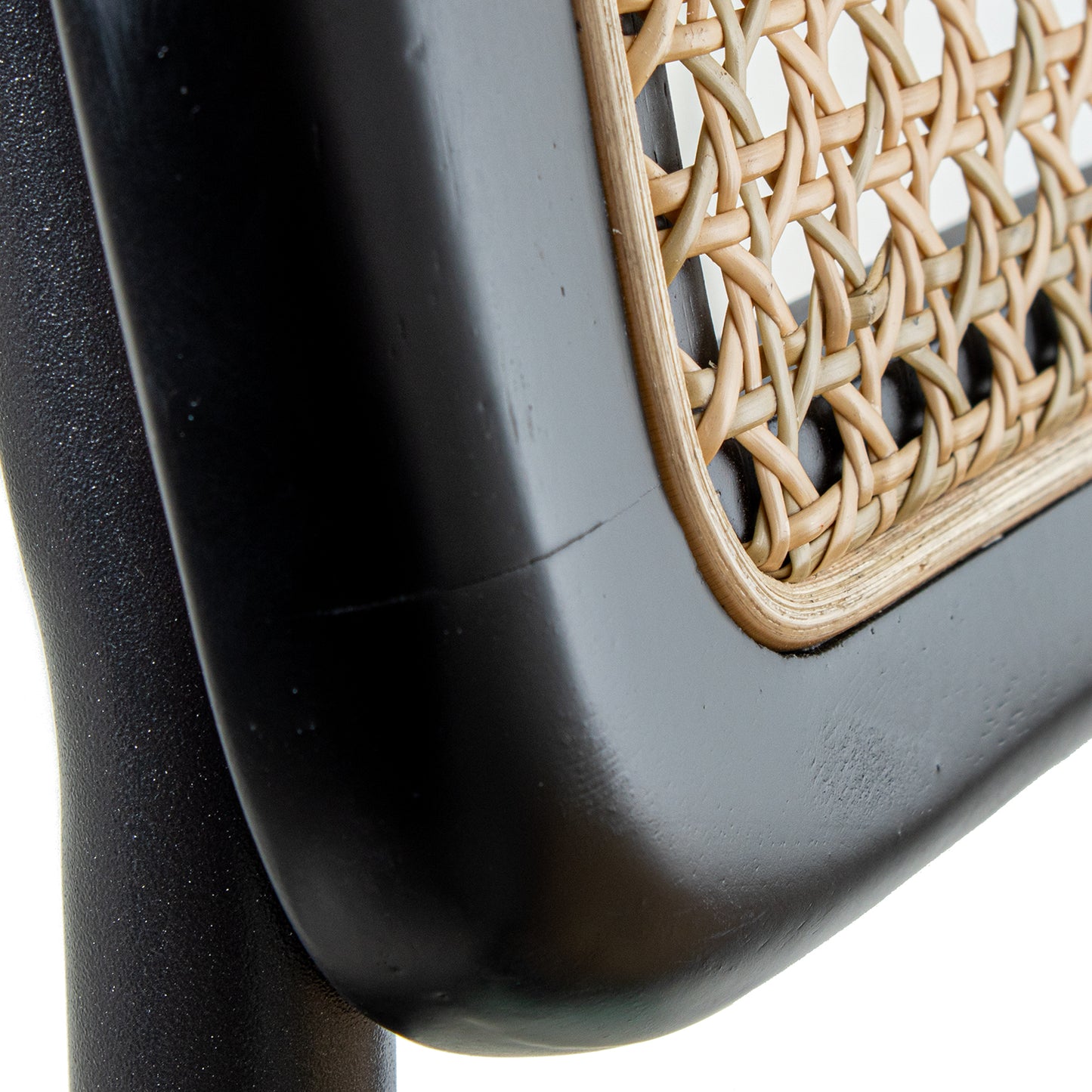 SILLA MADERA/MIMBRE PATAS META L NEGRO