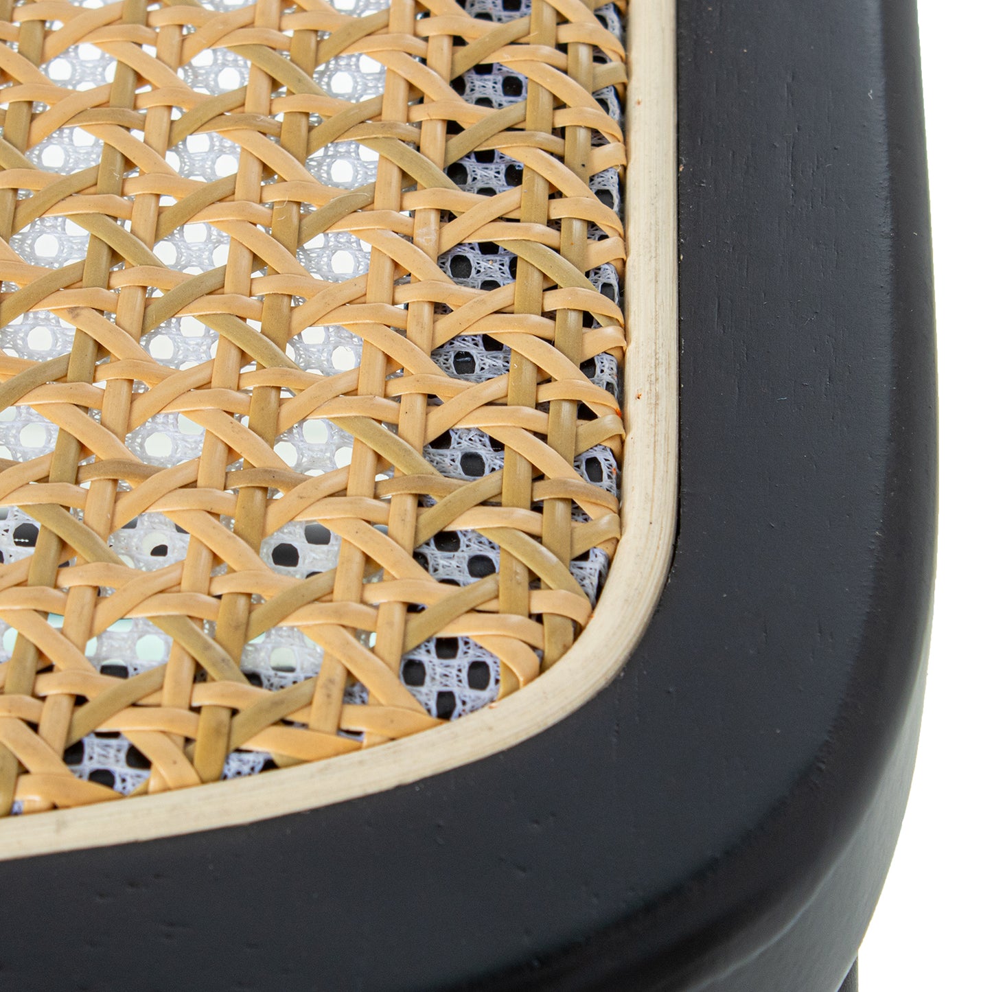 SILLA MADERA/MIMBRE PATAS META L NEGRO