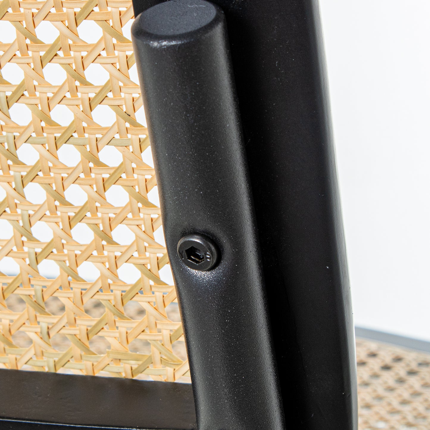 SILLA MADERA/MIMBRE PATAS META L NEGRO