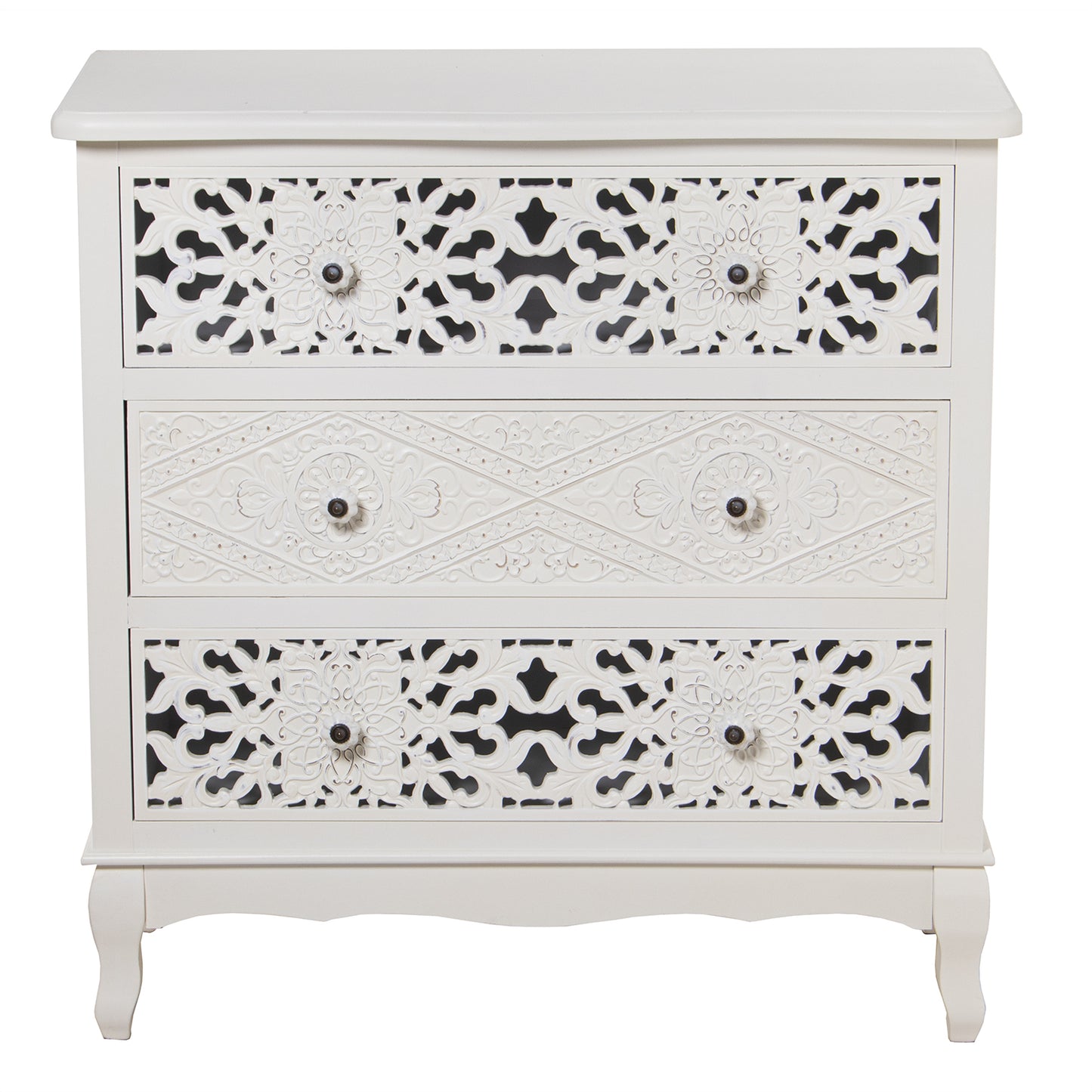 COMODA MADERA C/3 CAJONES TALL ADA BLANCO