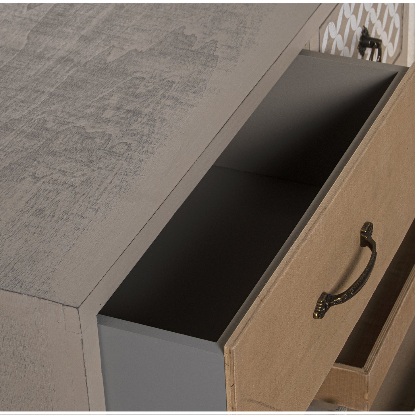 APARADOR MADERA C/7 CAJONES+3 BANDEJAS: ABETO+CONTRACH.+PINO