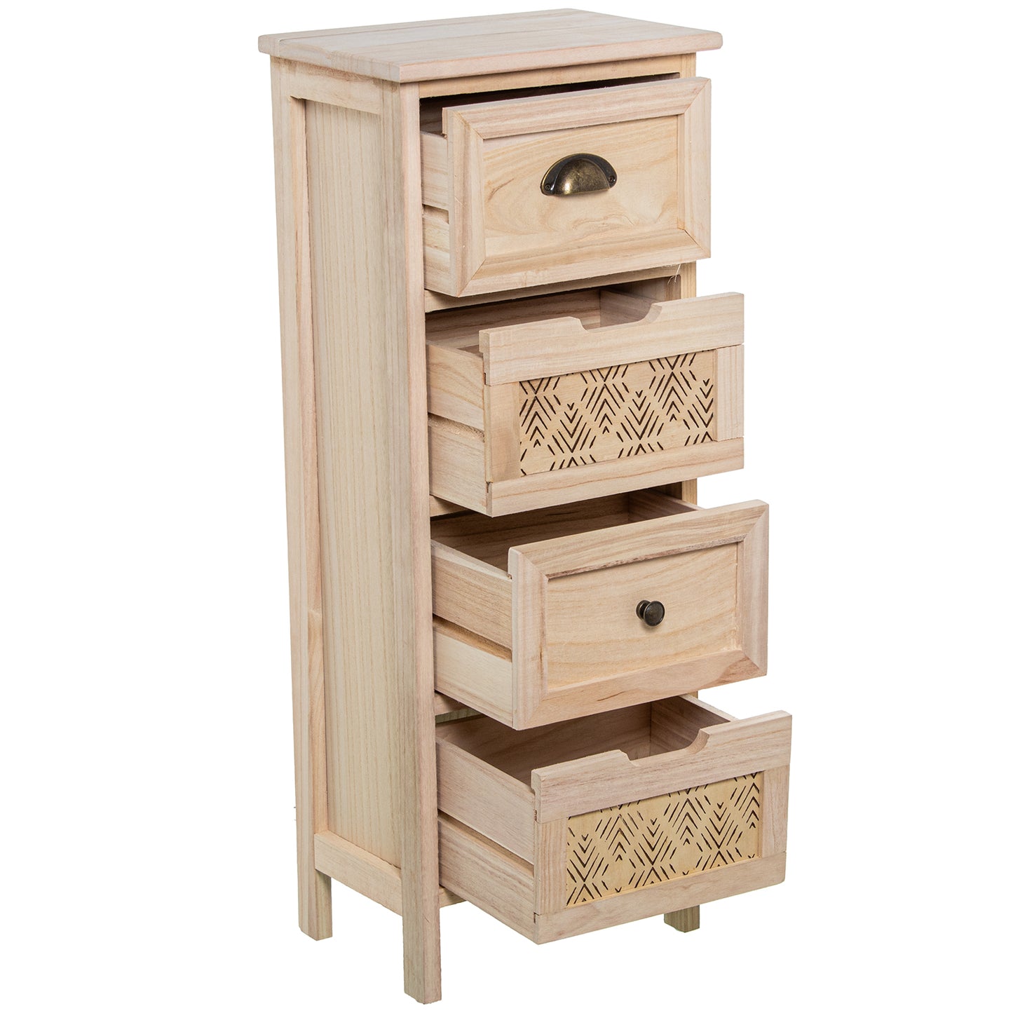 CAJONERA C/4 CAJONES MADERA NA TURAL