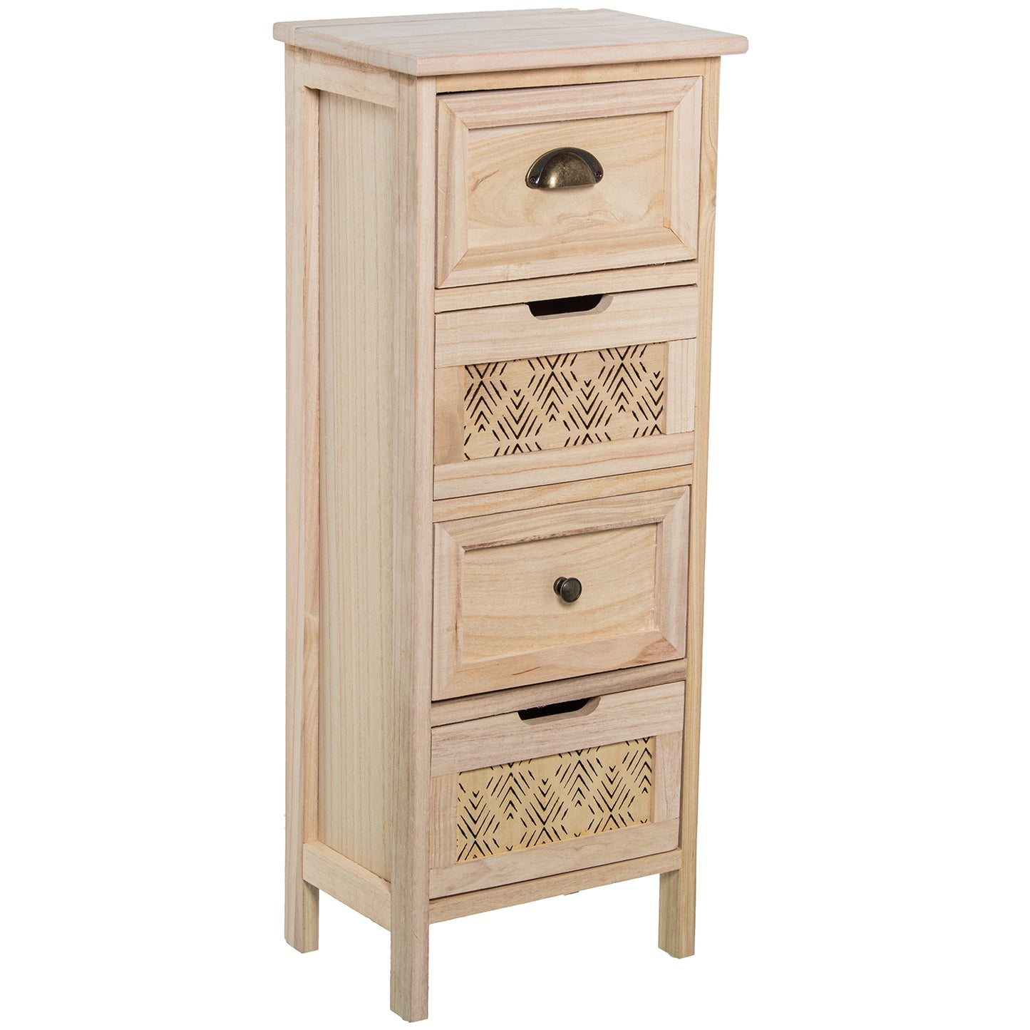 CAJONERA C/4 CAJONES MADERA NA TURAL