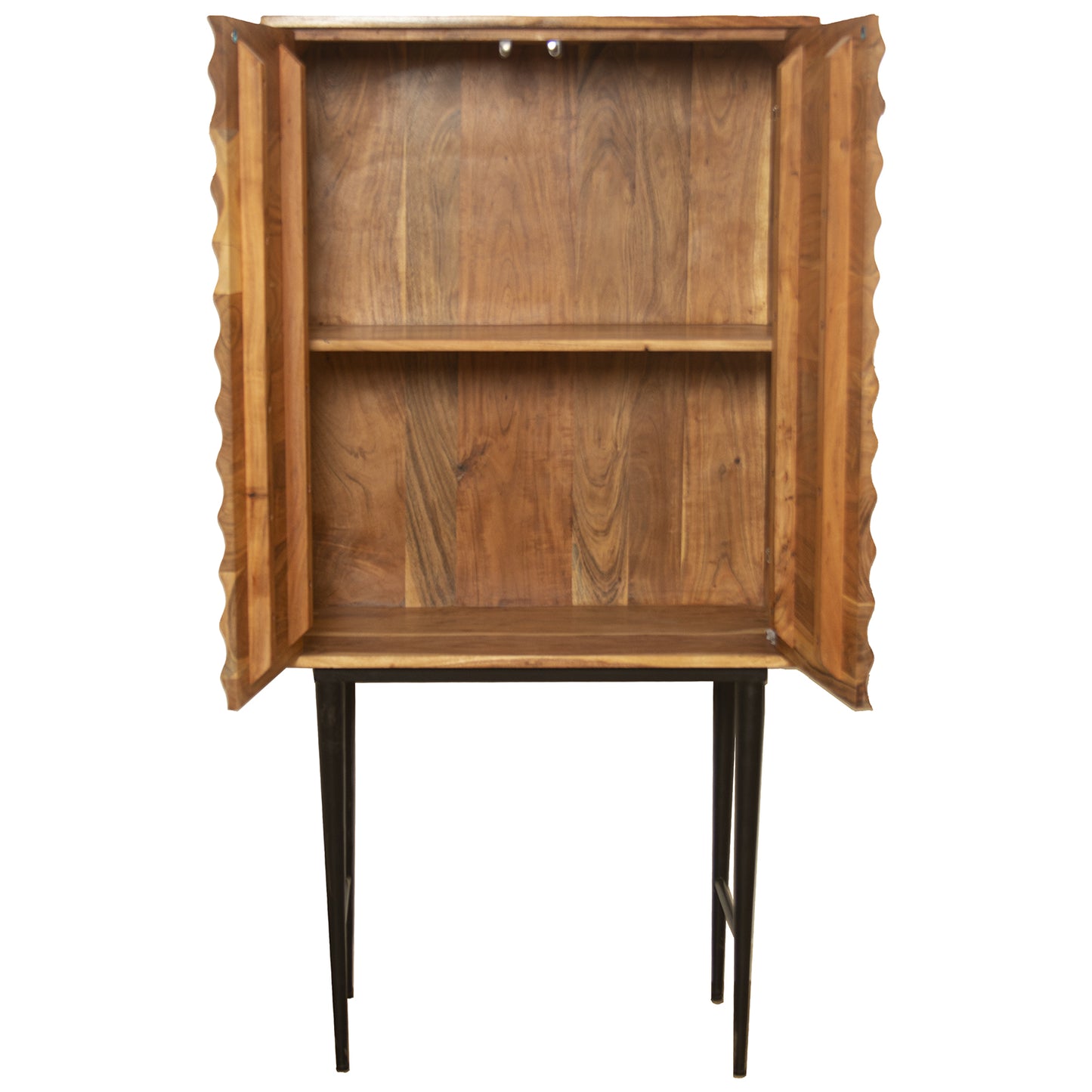 ARMARIO MADERA MANGO NATURAL C /2 PUERTAS PATAS METAL HIERRO