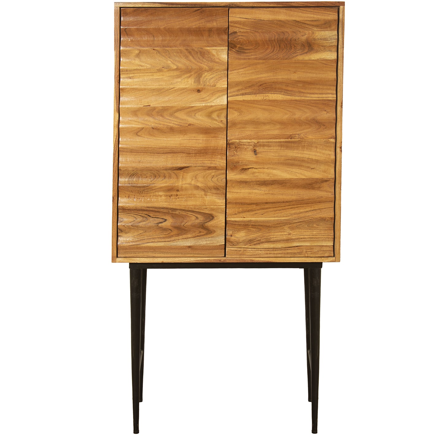 ARMARIO MADERA MANGO NATURAL C /2 PUERTAS PATAS METAL HIERRO