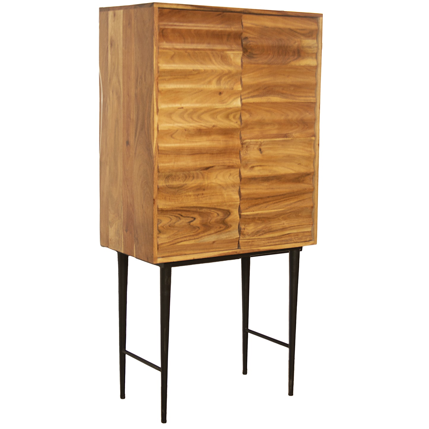 ARMARIO MADERA MANGO NATURAL C /2 PUERTAS PATAS METAL HIERRO