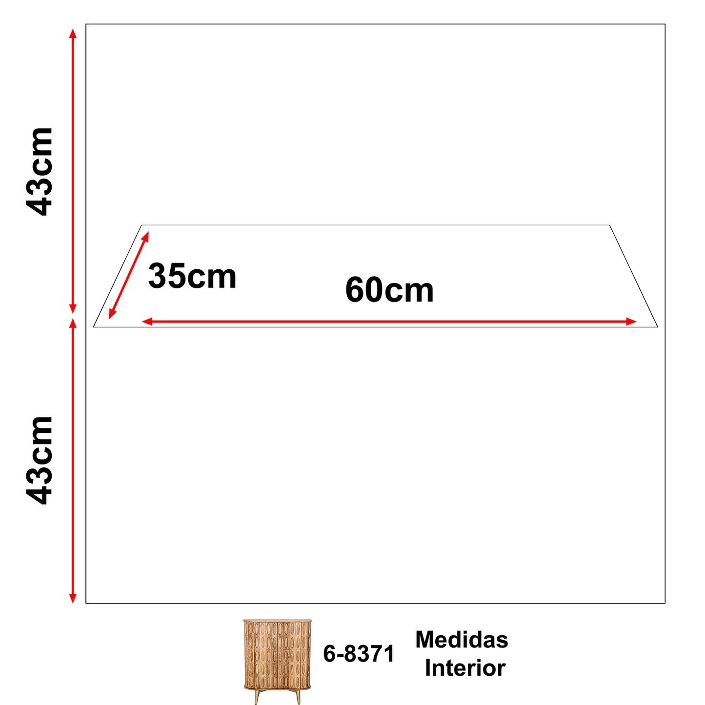 MUEBLE ENTRADA MADERA MANGO 2 PUERTAS PATAS METAL DORADO