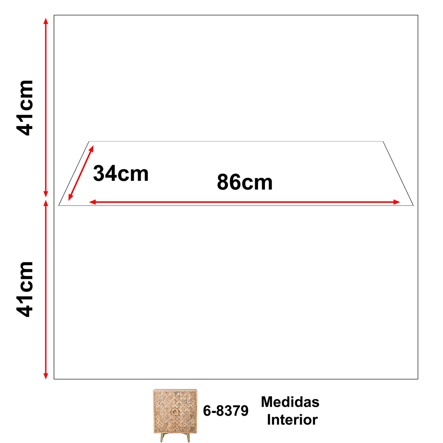 MUEBLE ENTRADA MADERA MANGO 2 PUERTAS PATAS METAL DORADO