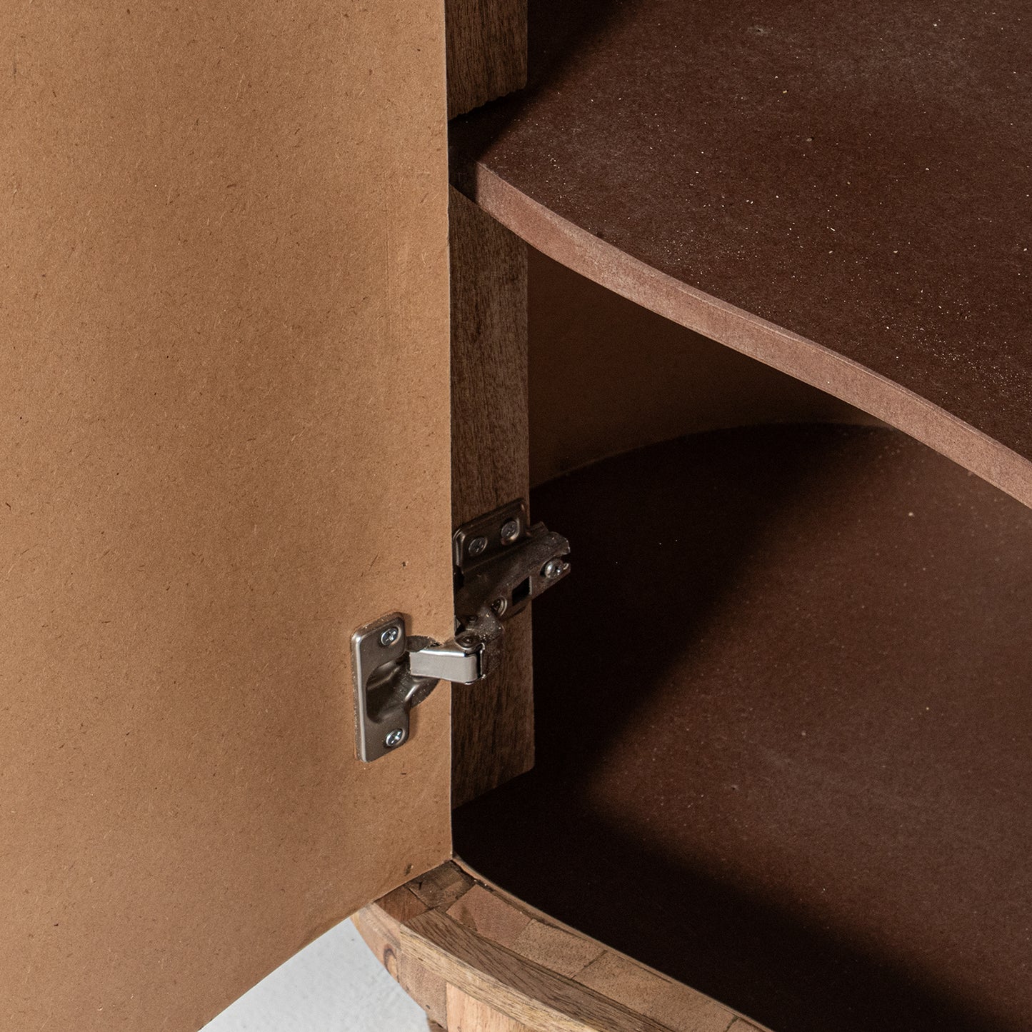 MUEBLE ENTRADA MADERA MANGO C/ MARMOL +2 PUERTAS: PATAS METAL