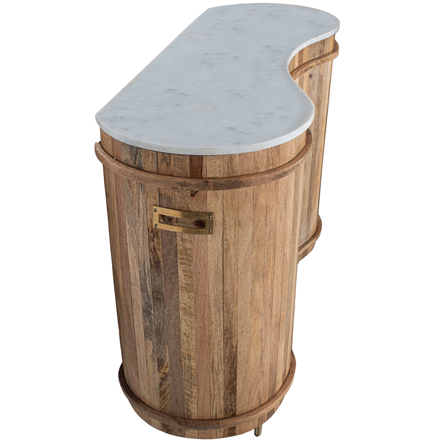 MUEBLE ENTRADA MADERA MANGO C/ MARMOL +2 PUERTAS: PATAS METAL