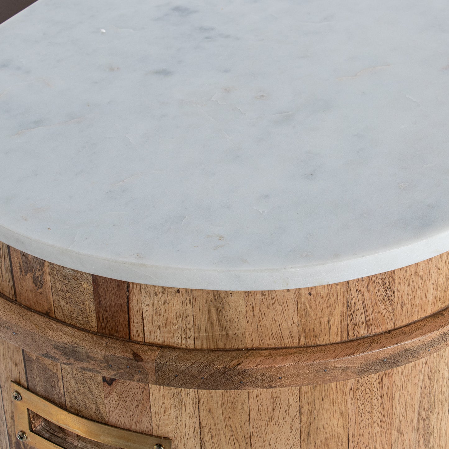 MUEBLE ENTRADA MADERA MANGO C/ MARMOL +2 PUERTAS: PATAS METAL