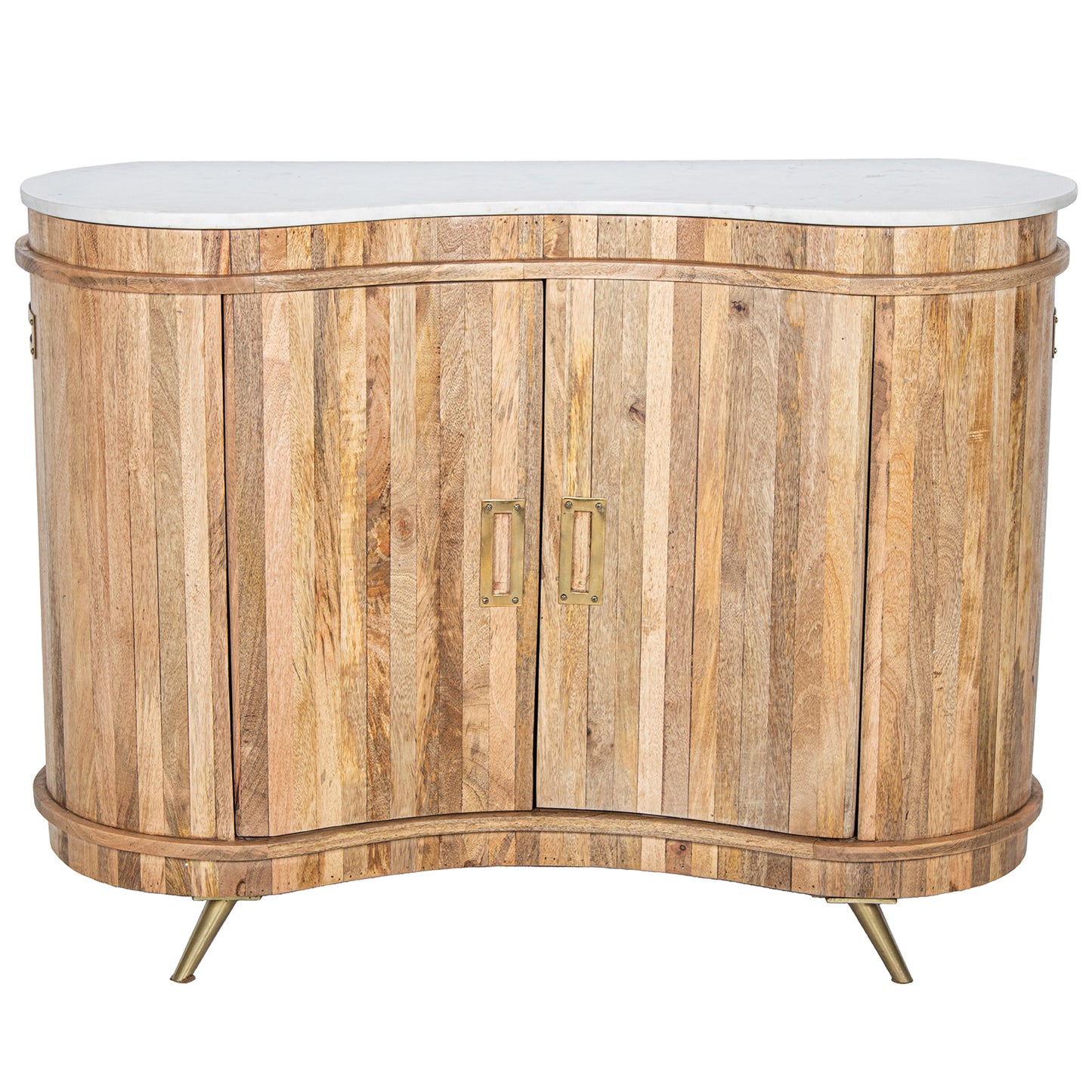 MUEBLE ENTRADA MADERA MANGO C/ MARMOL +2 PUERTAS: PATAS METAL