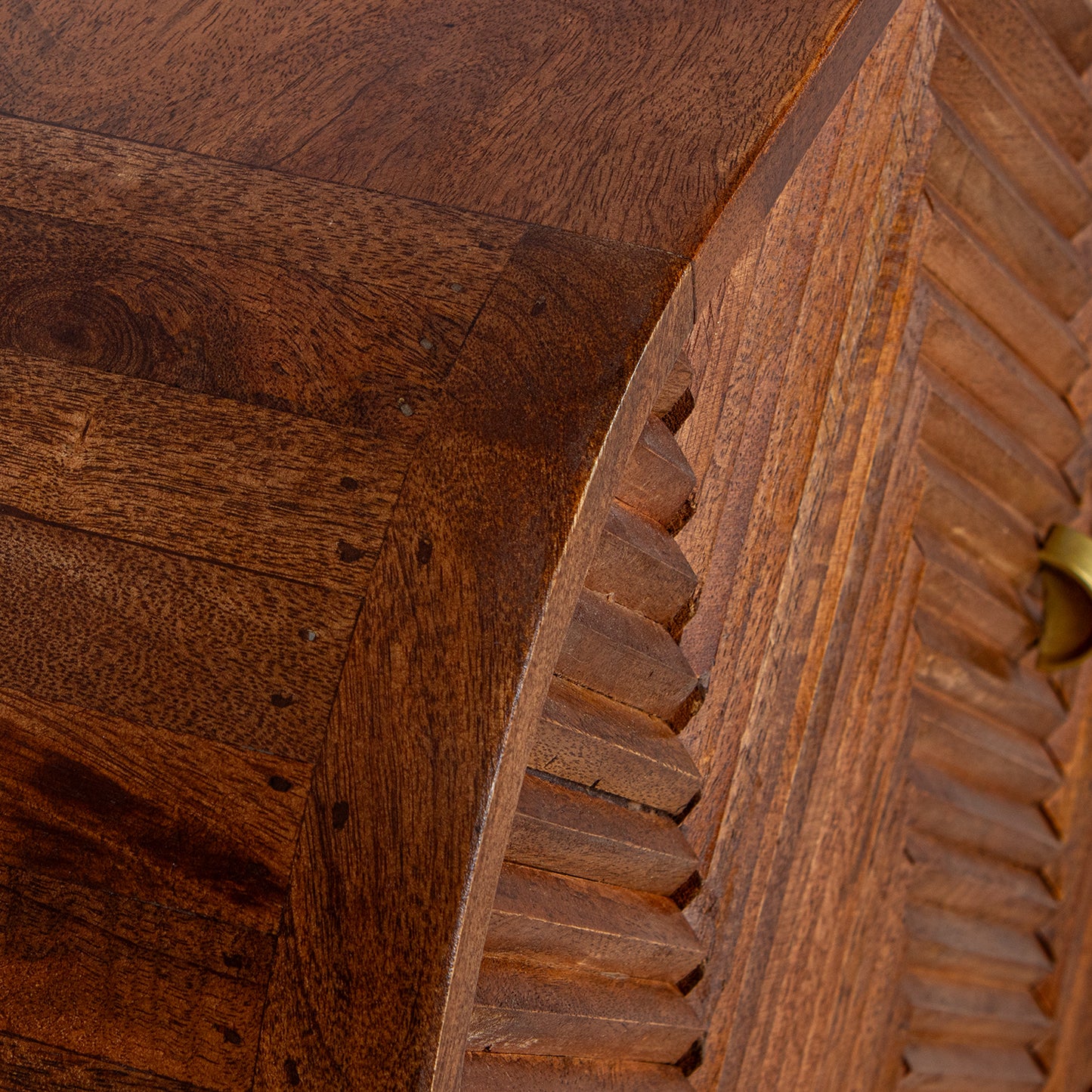 APARADOR MADERA MANGO 4 PUERTA S PATAS DORADAS