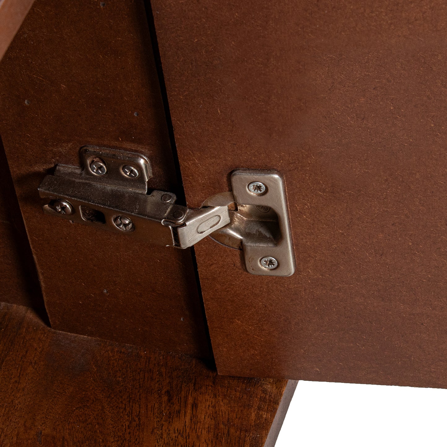 MUEBLE ENTRADA MADERA MANGO 2 PUERTAS PATAS METAL DORADO