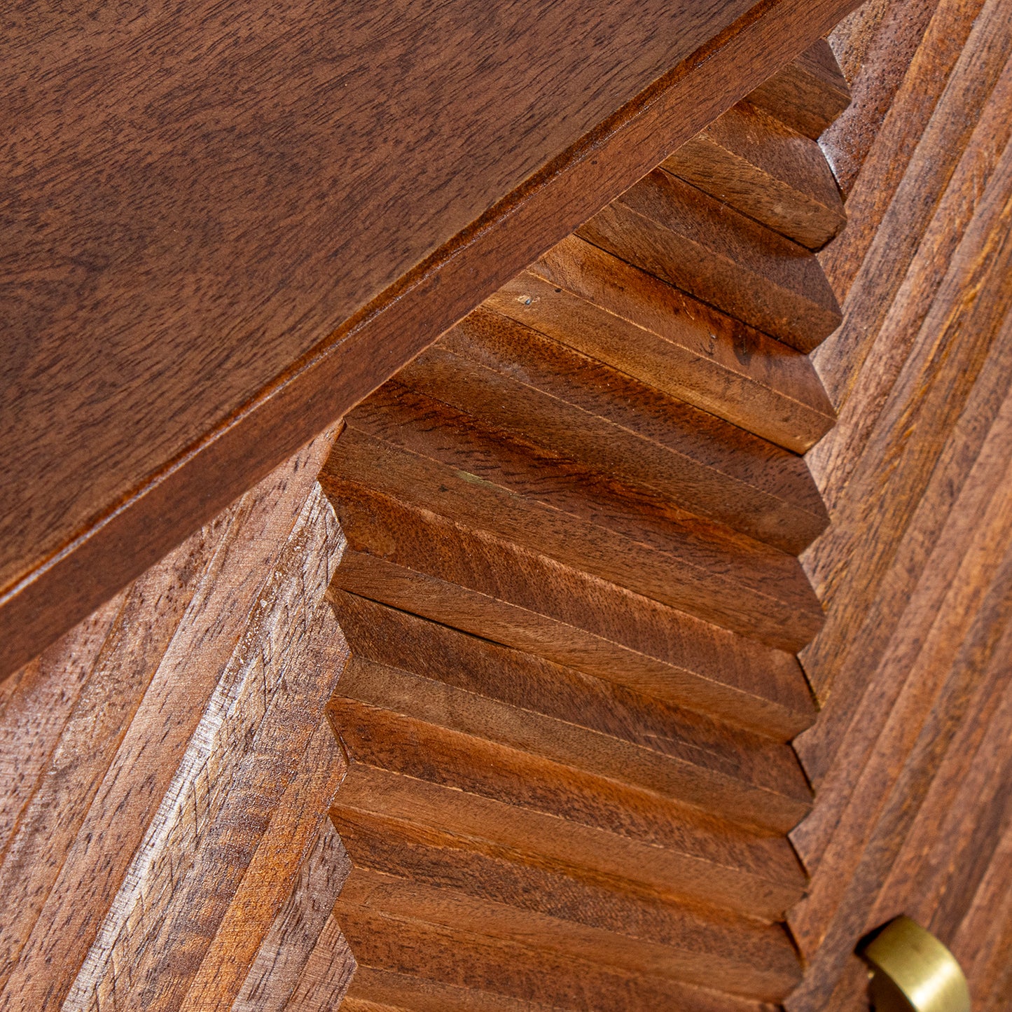 MUEBLE ENTRADA MADERA MANGO 2 PUERTAS PATAS METAL DORADO