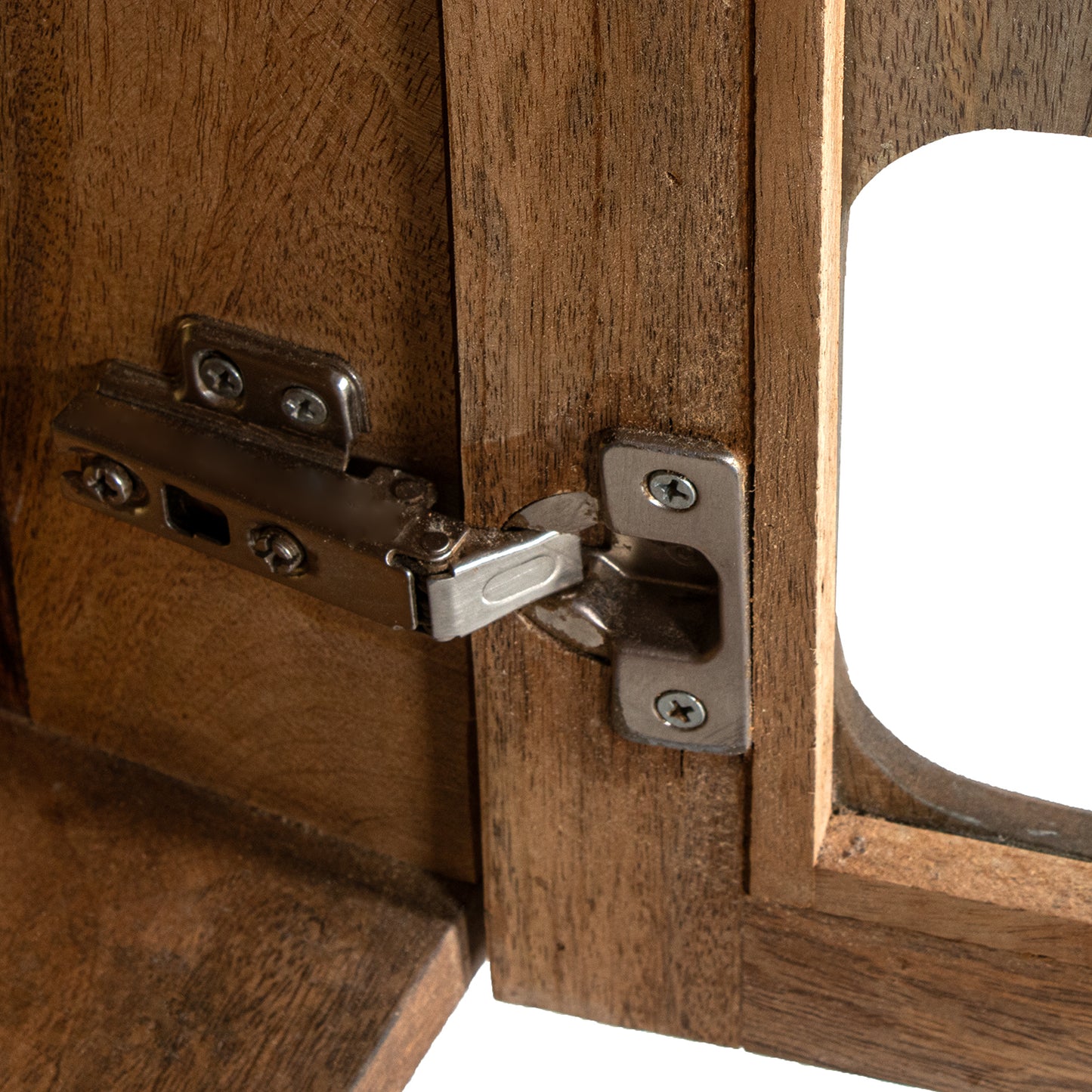 APARADOR MADERA MANGO Y CRISTA L 4 PUERTAS