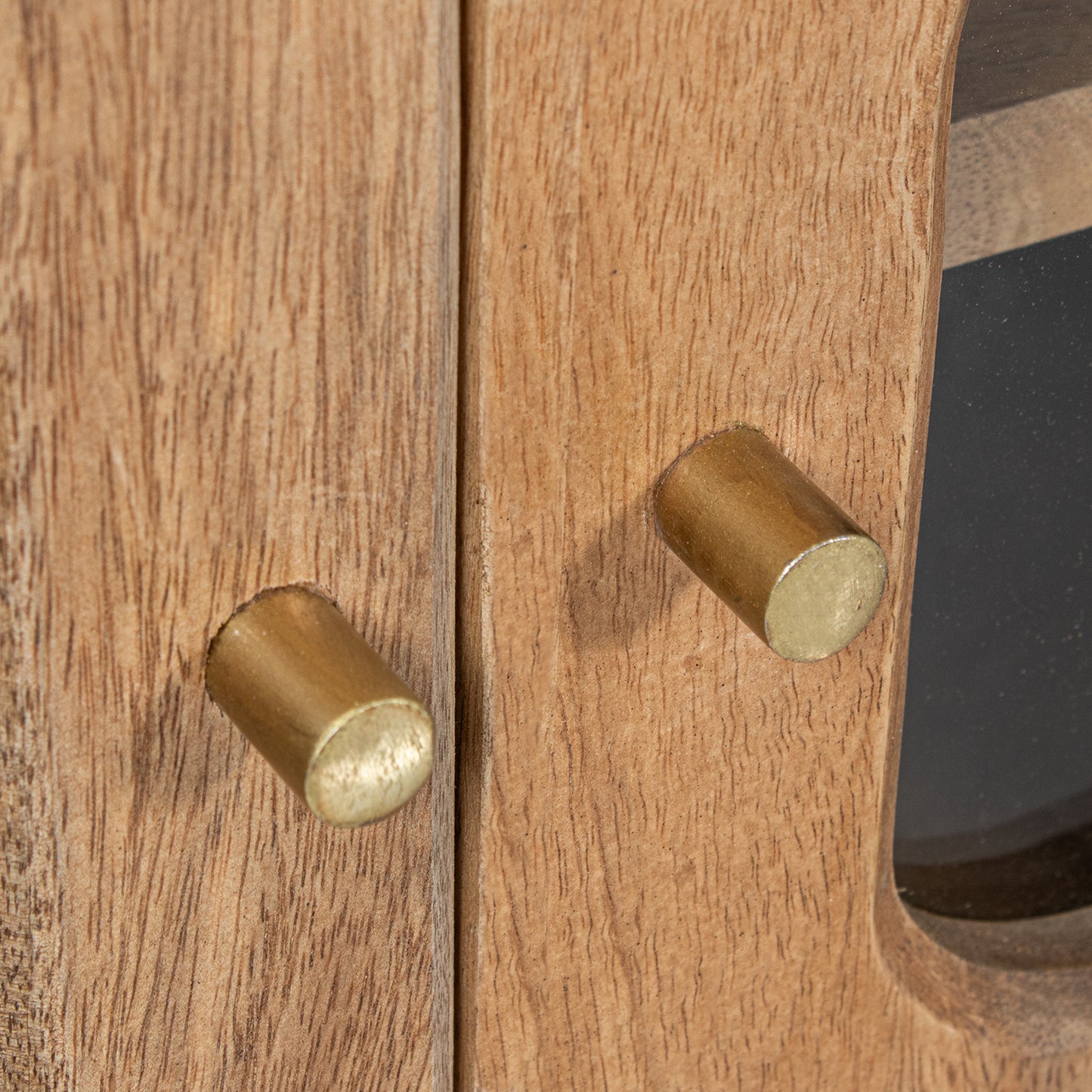 APARADOR MADERA MANGO Y CRISTA L 4 PUERTAS